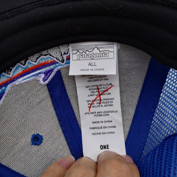 Patagonia Blue Camo Fitz Roy Trout Mesh Snap Back Hat Adult Unisex Gorpcore - Picture 6 of 6